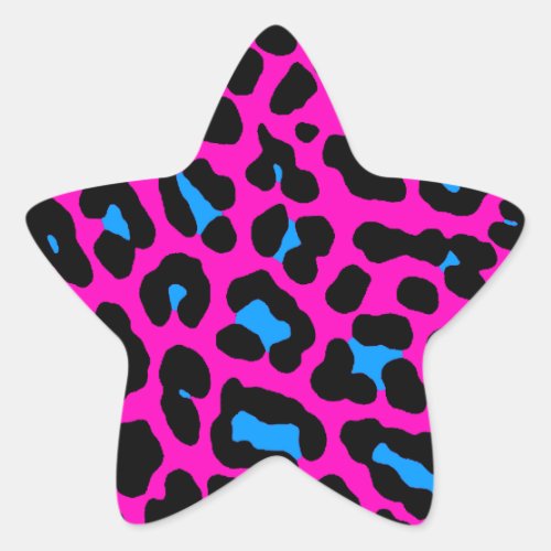 Corey Tiger 80s Leopard Spots Pink Star Sticker