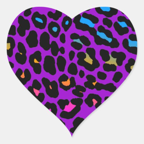 Corey Tiger 80s Leopard Spots Purple Heart Sticker