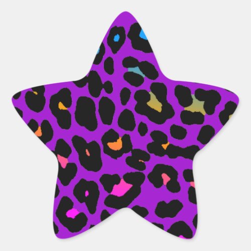 Corey Tiger 80s Leopard Spots Purple Star Sticker