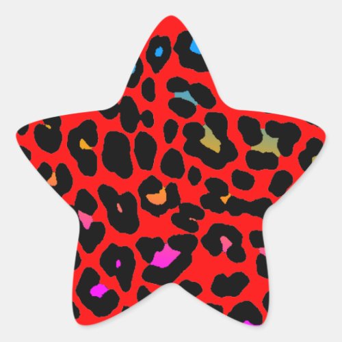 Corey Tiger 80s Leopard Spots Red Star Sticker