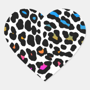 Corey Tiger 80s Leopard Spots (White) Heart Sticker