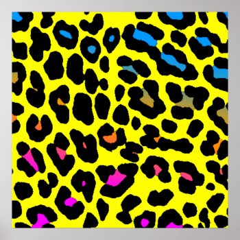 Corey Tiger 80s Leopard Spots (yellow) Poster by COREYTIGER at Zazzle