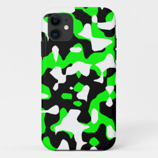 Corey Tiger 80s Neon Camouflage (Green) iPhone 11 Case