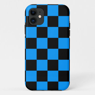 Corey Tiger 80s Neon Checkerboard (Blue) iPhone 11 Case