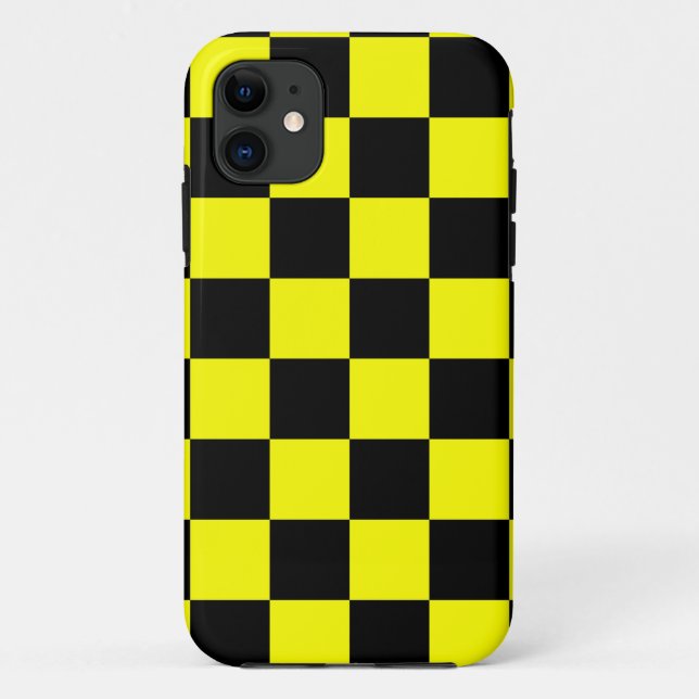 Corey Tiger 80s Neon Checkerboard (Yellow) Case-Mate iPhone Case (Back)