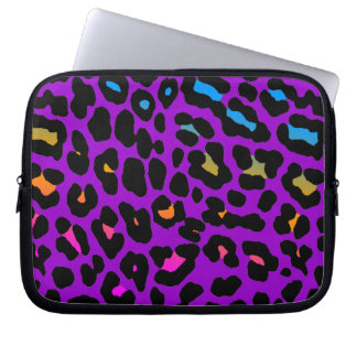 Corey Tiger 80s Neon Leopard Print Laptop Sleeve