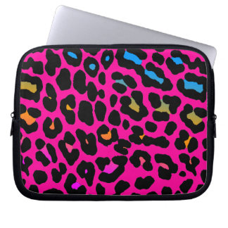 Corey Tiger 80s Neon Leopard Print Laptop Sleeve