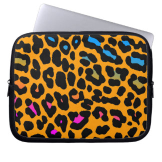 Corey Tiger 80s Neon Leopard Print Laptop Sleeve