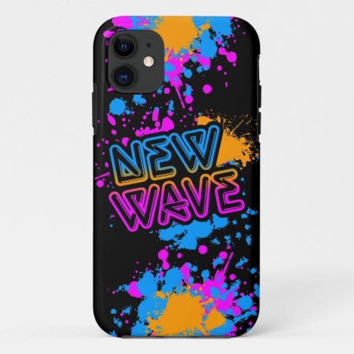 Corey Tiger 80s Neon New Wave Paint Spaltter iPhone 11 Case
