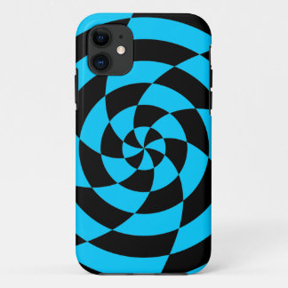 Corey Tiger 80s Neon Op Art (Teal Blue) iPhone 11 Case