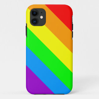 Corey Tiger 80s Neon Rainbow Pride Stripes iPhone 11 Case
