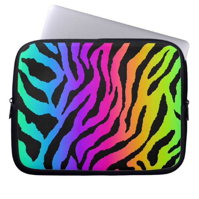Corey Tiger 80s Neon Tiger Print Laptop Sleeve (Front)