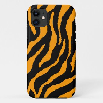 Corey Tiger 80s Neon Tiger Stripes (orange) Iphone 11 Case by COREYTIGER at Zazzle