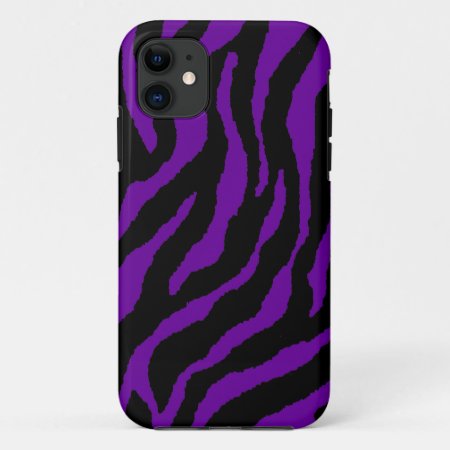 Corey Tiger 80s Neon Tiger Stripes (purple) Iphone 11 Case