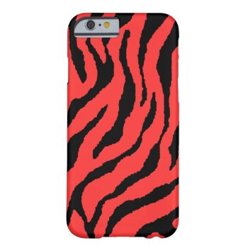 Corey Tiger 80s Neon Tiger Stripes (red Black) Barely There Iphone 6 Case by COREYTIGER at Zazzle