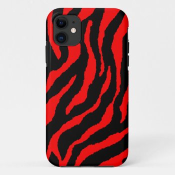 Corey Tiger 80s Neon Tiger Stripes (red) Iphone 11 Case by COREYTIGER at Zazzle