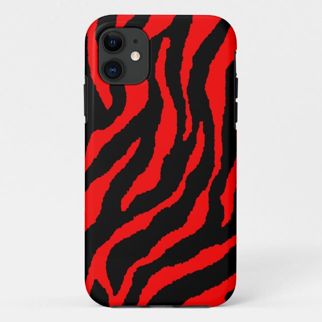 Corey Tiger 80s Neon Tiger Stripes (Red) Case-Mate iPhone Case (Back)