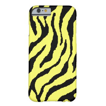 Corey Tiger 80s Neon Tiger Stripes (yellow Black) Barely There Iphone 6 Case by COREYTIGER at Zazzle