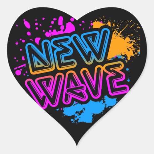 Corey Tiger 80s New Wave Neon Splatter Heart Sticker