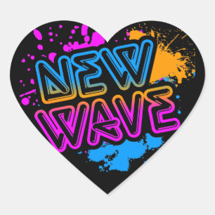 Corey Tiger 80s New Wave Neon Splatter Heart Sticker
