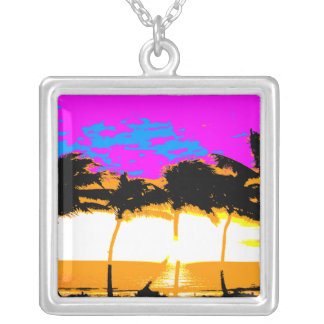 Corey Tiger 80s Palm Trees Necklace