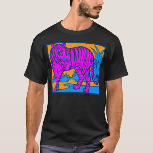 COREY TIGER 80's PINK TIGER SCENE T-Shirt