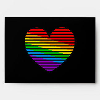 Corey Tiger 80s Rainbow Stripe Heart Envelopes