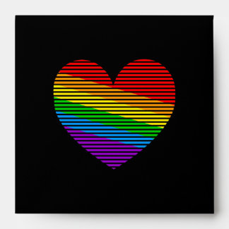 Corey Tiger 80s Rainbow Stripe Heart Envelopes