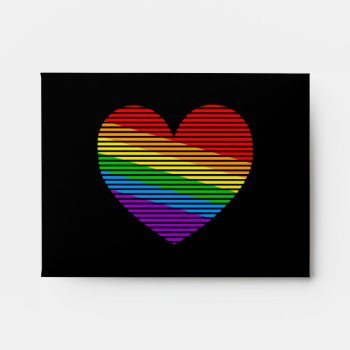 Corey Tiger 80s Rainbow Stripe Heart Envelopes by COREYTIGER at Zazzle