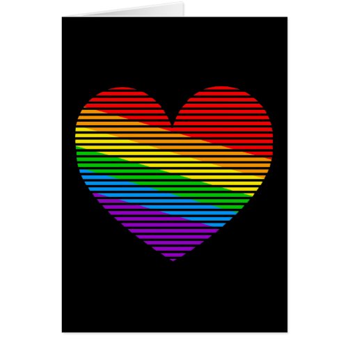 Corey Tiger 80s Rainbow Stripe Heart Note Cards