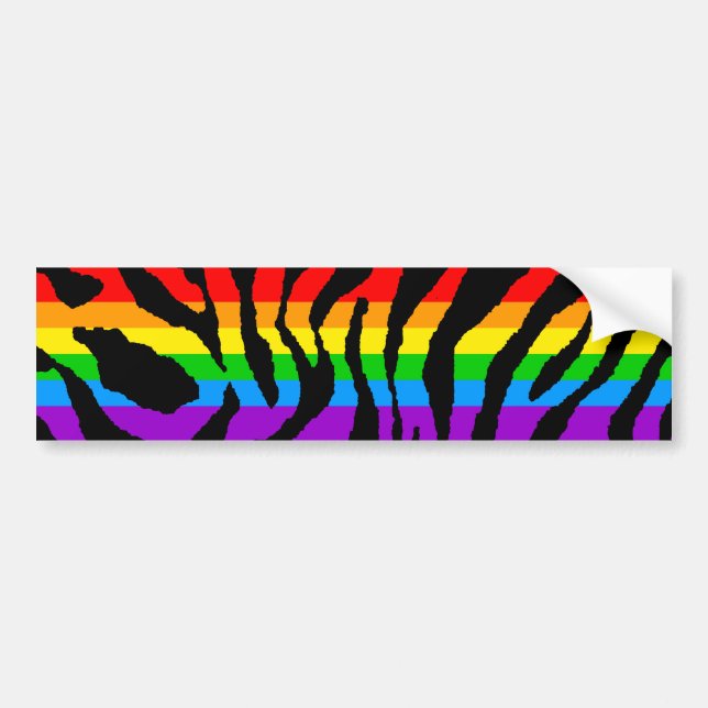 Corey Tiger 80s Rainbow Tiger Stripes Bumper Sticker (Front)