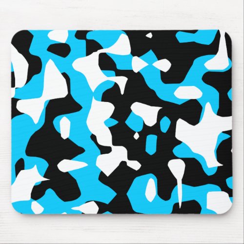 Corey Tiger 80s Retro Blue Camouflage Camo Mouse Pad