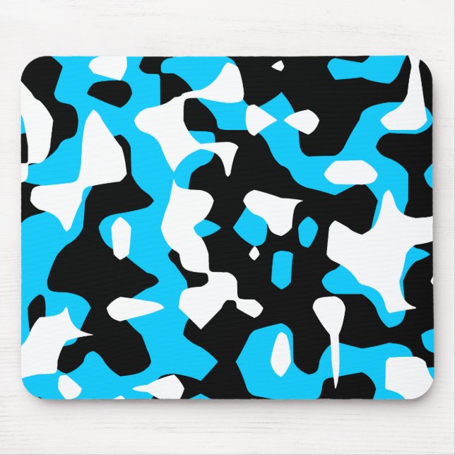 Corey Tiger 80s Retro Blue Camouflage (Camo) Mouse Pad (Front)