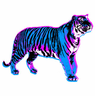 Corey Tiger 80s Retro Blue Tiger Statuette