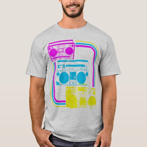 Corey Tiger 80s Retro Boombox Radio T_Shirt