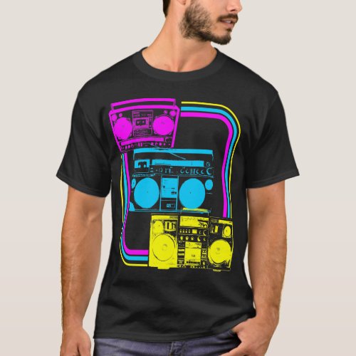 Corey Tiger 80s Retro Boombox Radio T_Shirt