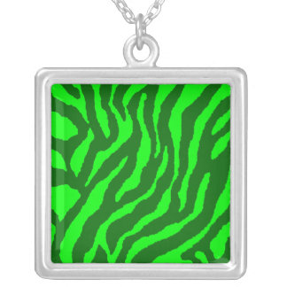 Corey Tiger 80s Retro Green Tiger Stripe Necklace