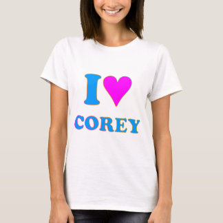 COREY TIGER 80's Retro I LOVE COREY T-Shirt