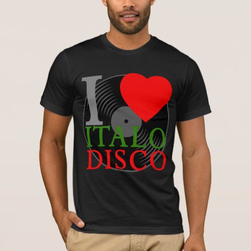 Corey Tiger 80s Retro I Love Italo Disco T_Shirt