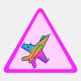 Corey Tiger 80s Retro Jet Fighter Plane Triangle Sticker