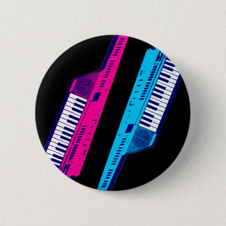 Corey Tiger 80's Retro Keytar Pink & Blue Button