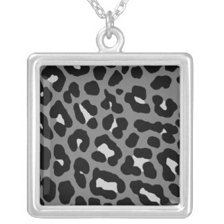 Corey Tiger 80s Retro Leopard Spots (Gray) Silver Plated Necklace