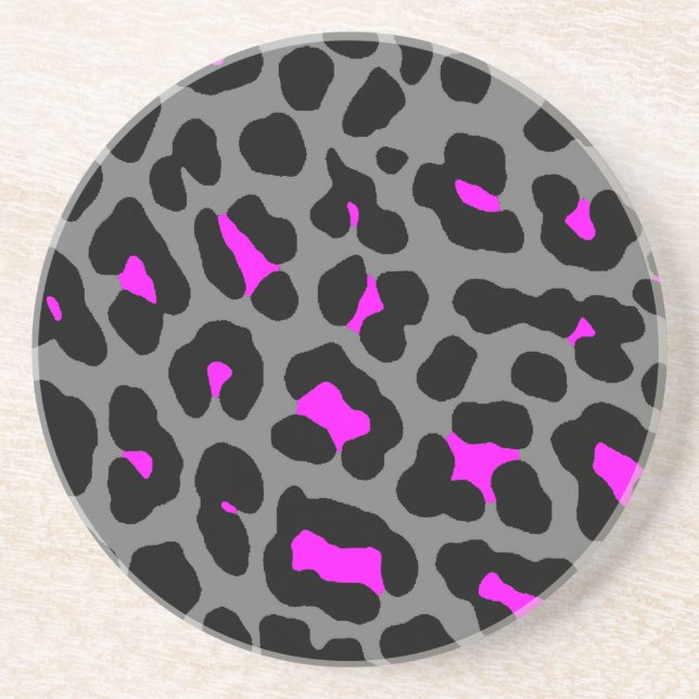 Corey Tiger 80s Retro Leopard Spots Pattern Drink Coaster (Front)