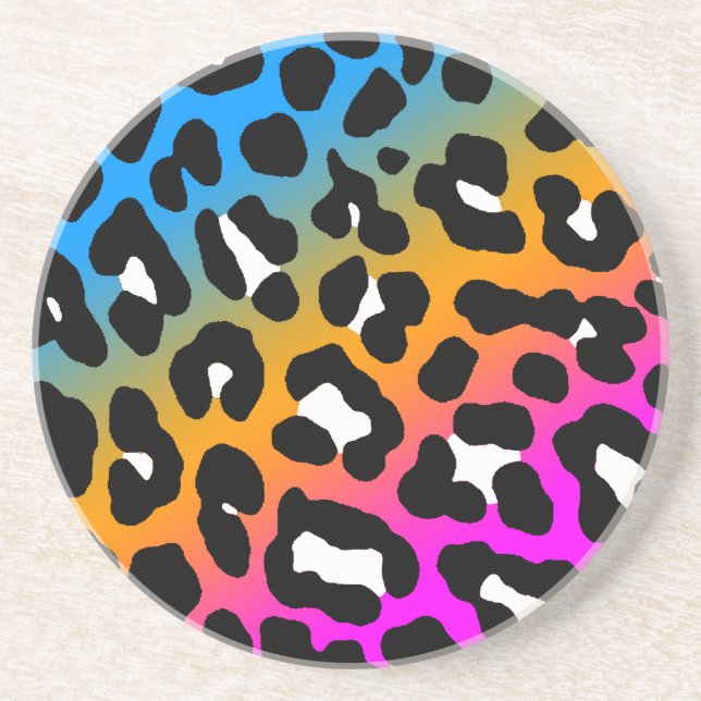 Corey Tiger 80s Retro Leopard Spots Pattern Drink Coaster (Front)