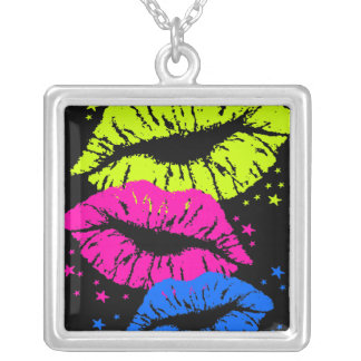 Corey Tiger 80s Retro Lips Stars Necklace