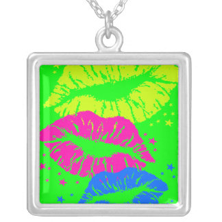 Corey Tiger 80s Retro Lips Stars Necklace