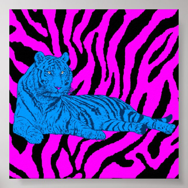 Corey Tiger 80s Retro Lounge Tiger Poster (Front)