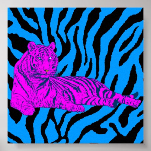 Corey Tiger 80s Retro Lounge Tiger Poster