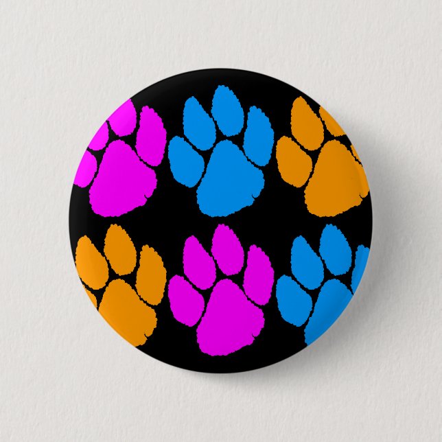 COREY TIGER 80s RETRO MULTICOLOUR TIGER CLAWS Pinback Button (Front)