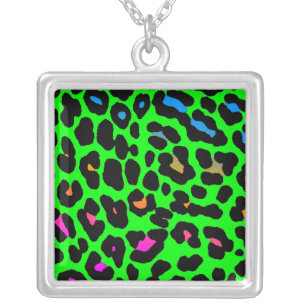 Corey Tiger 80s Retro Neon Leopard Print Necklace